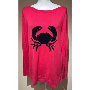 Talbots‎ Pink and Navy Crab Sweater Size 1X